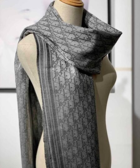 Dior Oblique Scarf Grey 79in/200cm