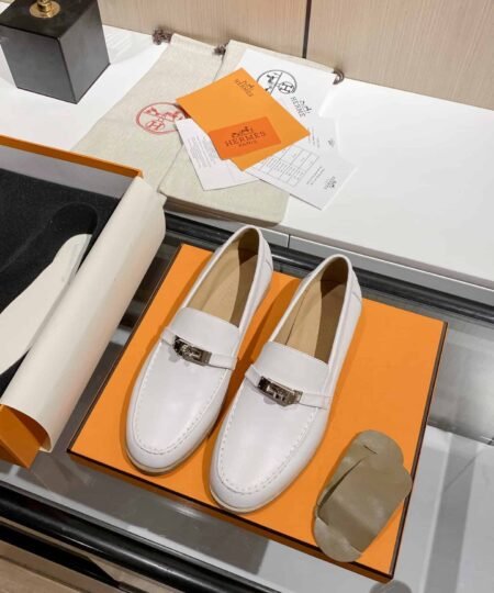 Hermes Destin Loafer White For Women, Women's Shoes H212114Z 90350