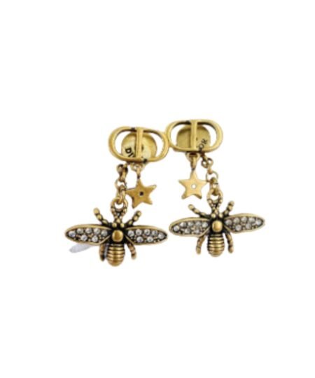 Dior Bee Shape Earrings Gold Tone For Women