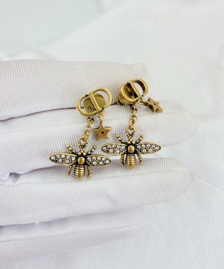 Alternative view of Dior Bee Shape Earrings Gold Tone For Women