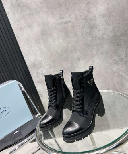 Alternative view of Brushed And Nylon Laced Boots Black For Women