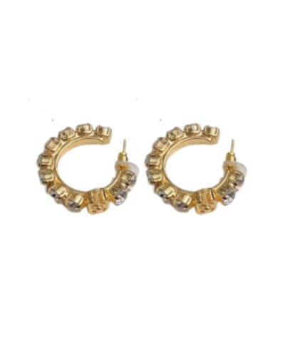 Chanel C Shape Earrings Gold Tone For Women