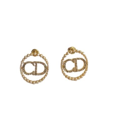 Dior CD Earrings Gold Tone For Women