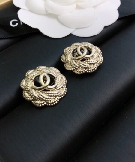 Alternative view of Chanel Camellia Flower Earrings Gold For Women