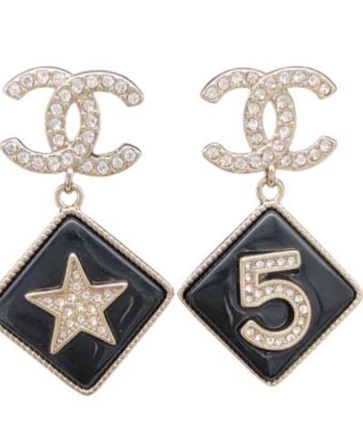 Chanel Card Earrings Black For Women