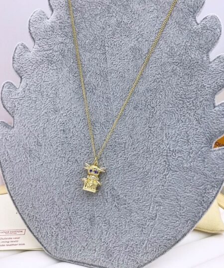 Alternative view of Louis Vuitton Cartoon Figure Pendant Necklace Gold Tone For Women