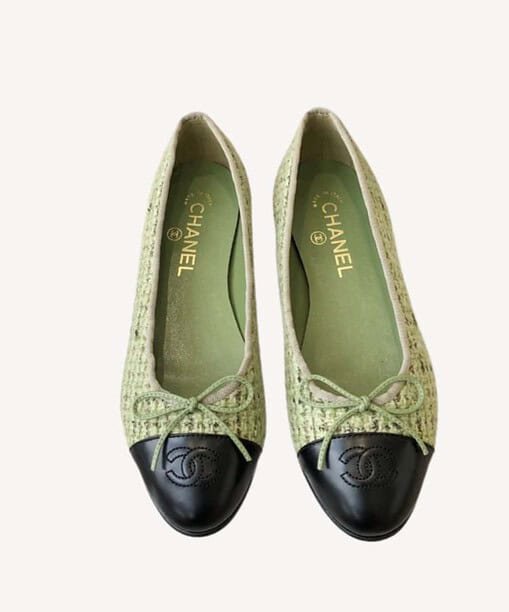 Chanel Ballet Flats Green For Women