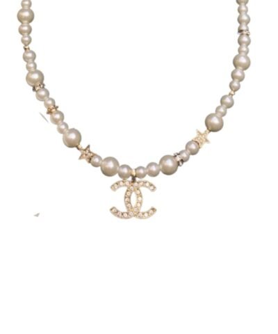 Chanel Diamond Double C Pentagram Necklace Gold For Women