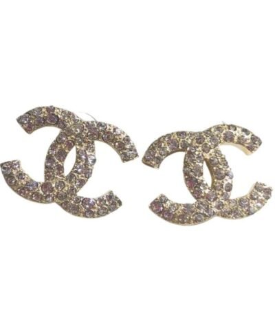 Chanel Diamond Earrings Gold For Women