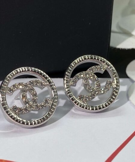 Alternative view of Chanel Double C Earrings Silver For Women