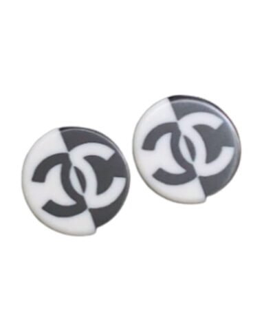 Chanel Fragrant Acrylic Block Earrings White For Women