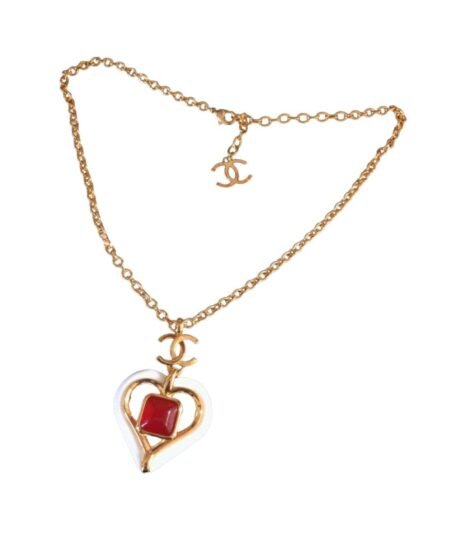 Chanel Heart Necklaces Gold For Women