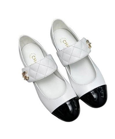 Chanel Logo CC Mary Jane White For Women