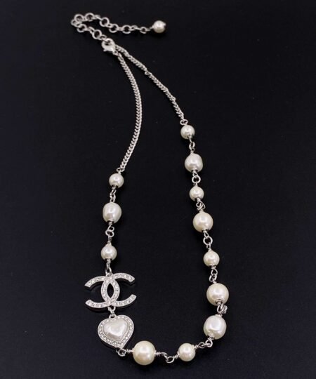 Chanel Pearl Love Necklace White For Women