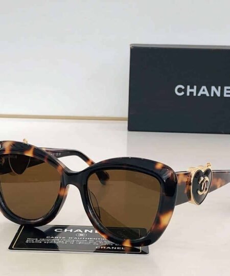 Chanel Plastic Sunglasses Brown For Women