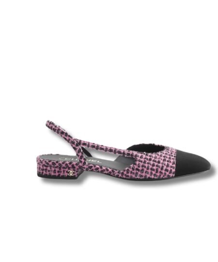 Chanel Slingbacks Pink And Black For Women G31319 B17902 NZO72