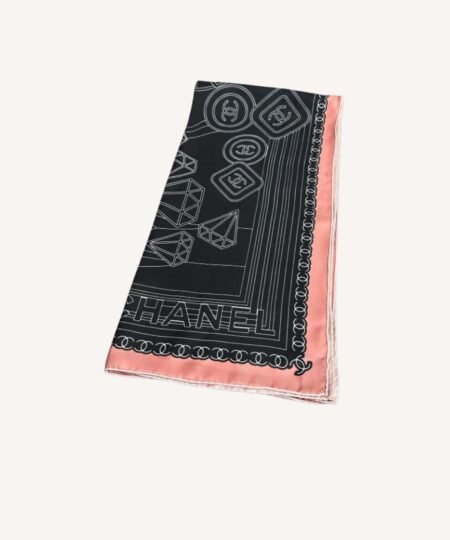 Chanel Square Scarf Black For Women