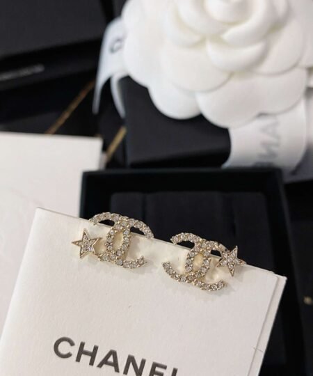 Alternative view of Chanel Star Shape Earrings Gold For Women