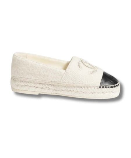 Chanel Espadrilles Ivory And Black For Women- G45849 B17565 NZB75