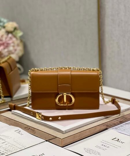 Christian Dior 30 Montaigne East West Bag With Chain Brown For Women 8.5in/21.5cm