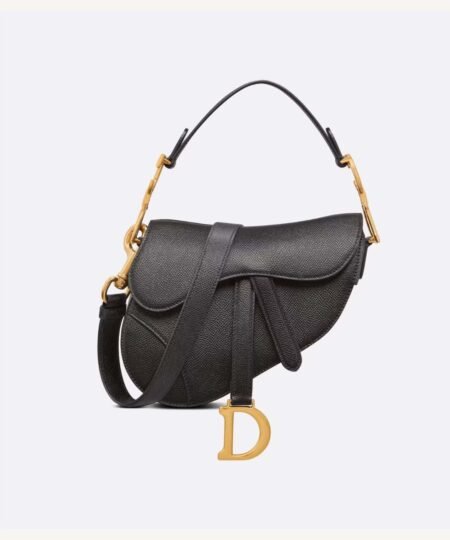 Christian Dior Mini Saddle Bag With Strap Black For Women 7.5in/19cm M0456CBAA_M900