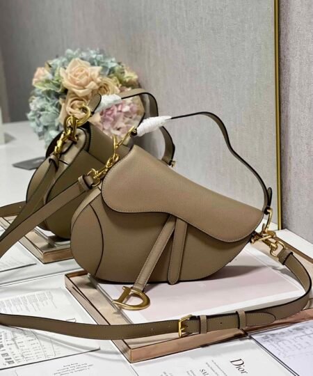 Christian Dior Saddle Bag With Strap Brown For Women 10in/25.5cm