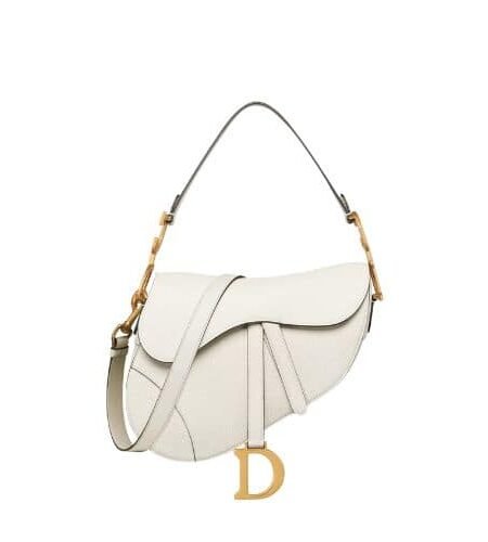 Christian Dior Saddle Bag With Strap White For Women 10in/25.5cm