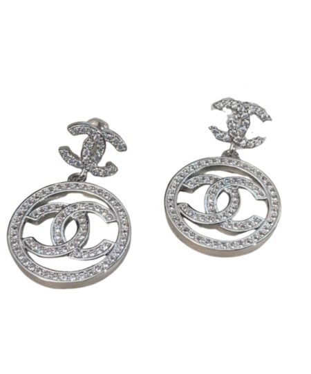 Chanel Circle Earrings Silver For Women