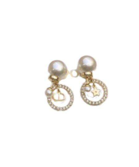 Dior Clair Lune Earrings Gold Tone For Women