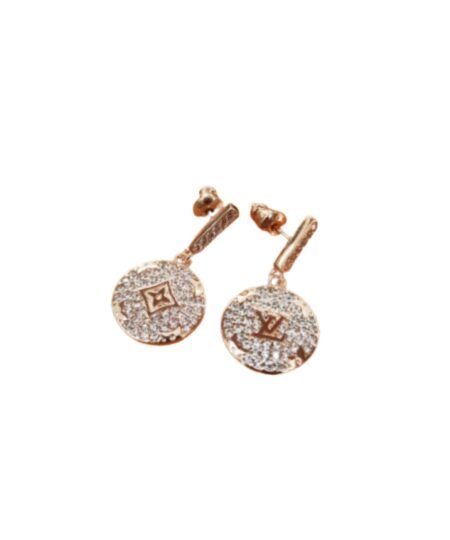 Louis Vuitton Color Blossom Earrings Pink Gold Tone For Women