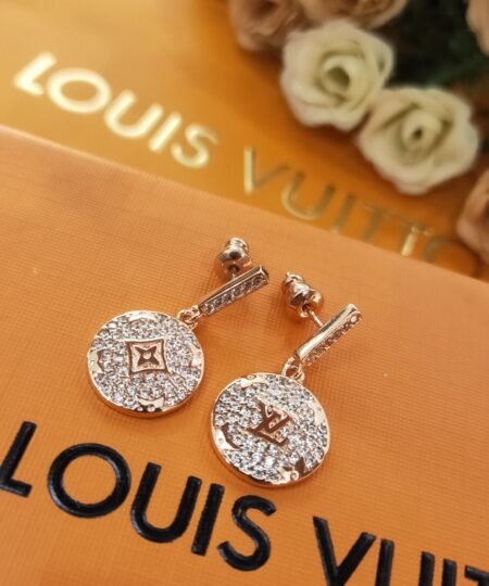 Alternative view of Louis Vuitton Color Blossom Earrings Pink Gold Tone For Women