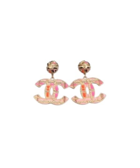 Chanel Combinating Colorful Color Earrings Gold Tone For Women