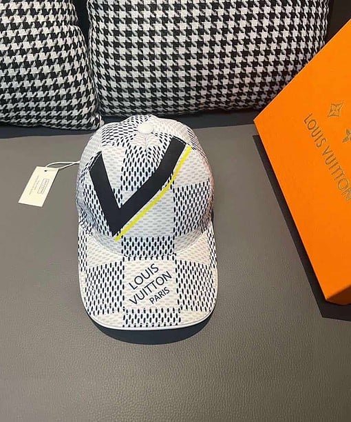 Louis Vuitton Damier Rush Cap White For Men