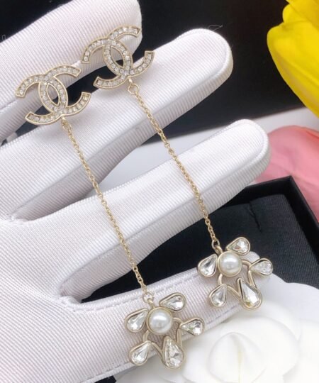 Alternative view of Chanel Diamond Tassel Earrings Gold For Women