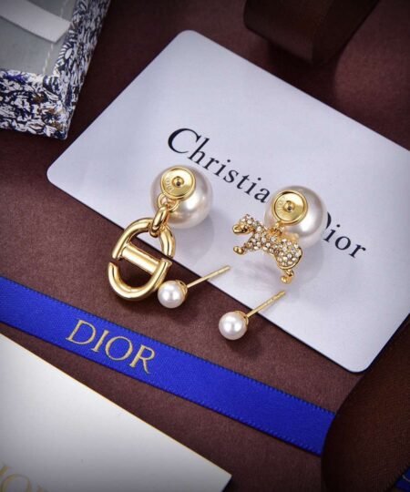 Dior Letter Earrings White For Women