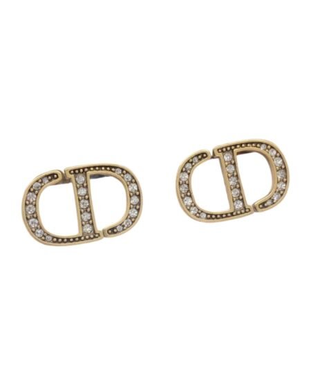 Dior Monogram Mini Earrings Gold For Women