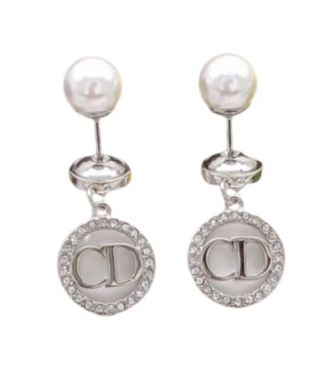Dior Small Pearls Earrings Silver For Women