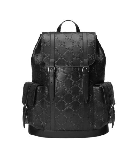 Gucci Embossed Backpack GG Black For Men 41cm / 16.1in 625770 1W3BN 1000