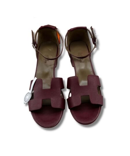 Hermes Encens 50 Sandal Burgundy For Women