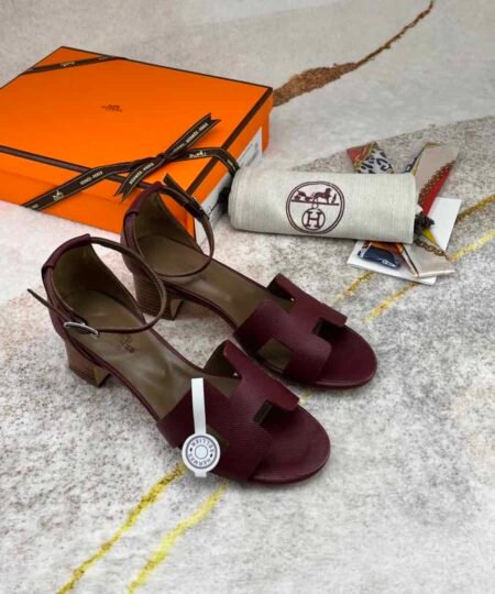 Alternative view of Hermes Encens 50 Sandal Burgundy For Women