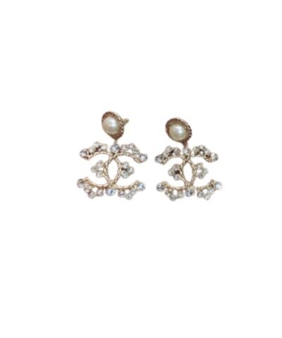 Chanel Fashional Douple C Earrings Gold Tone For Women