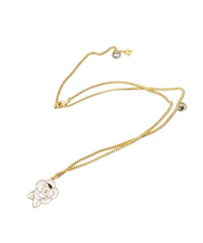 Chanel Flower Necklace White For Women