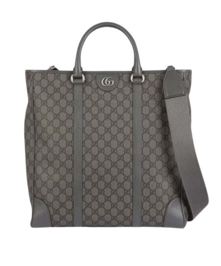 Gucci Ophidia Medium Tote Grey And Black Bag For Men 763316 FACJY 1244- 15 Inches/ 38 Cm