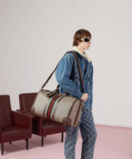 Alternative view of Gucci Savoy Large Duffle Bag Beige For Men 20.5 in/ 52 cm 724612 9C2ST 8746