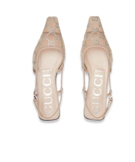 Gucci Slingback Ballet Flat Beige For Women 762374 F13A0 9960