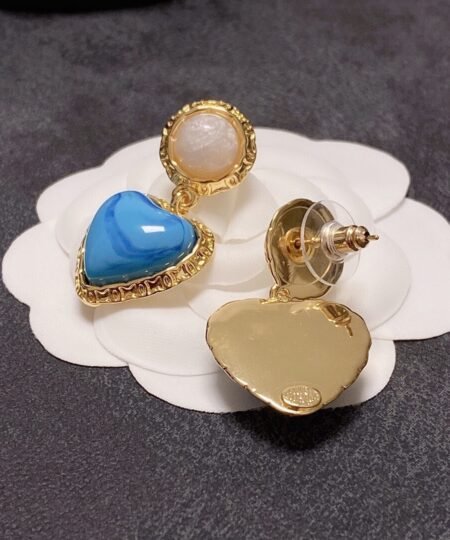Alternative view of Chanel Heart Earrings Blue For Women