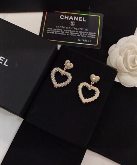 Alternative view of Chanel Heart Earrings Gold For Women