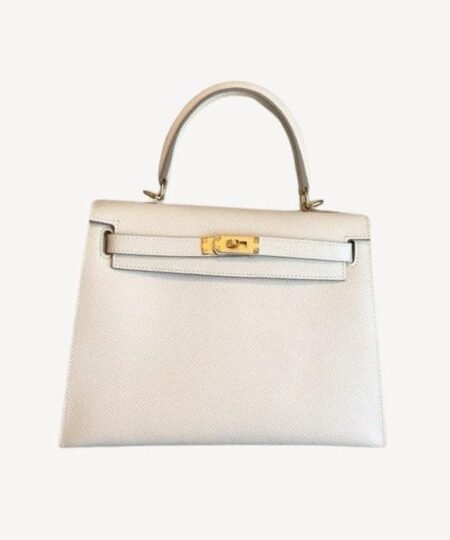 Hermes Kelly 25 White For Women 10in/25cm