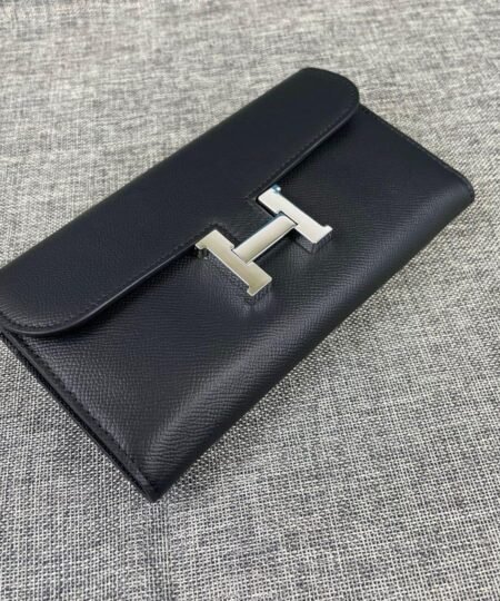 Alternative view of Hermes Constance Togo Long Wallet 20cm/7.9in Silver Toned Hardware For Women Black