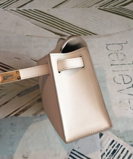 Alternative view of Hermes Kelly Pochettee White For Women Gold Toned Hardware 8.5in/22cm